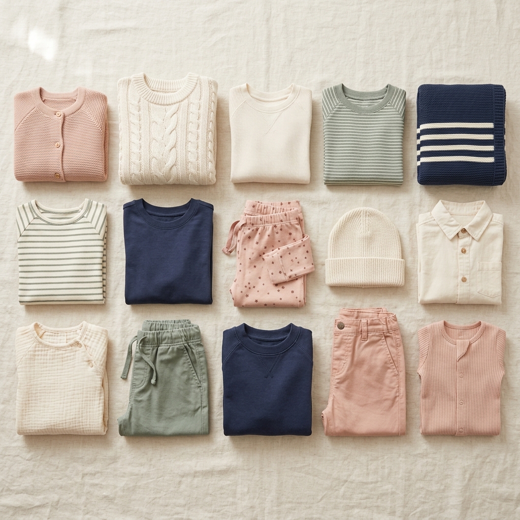 Neatly organized family wardrobe